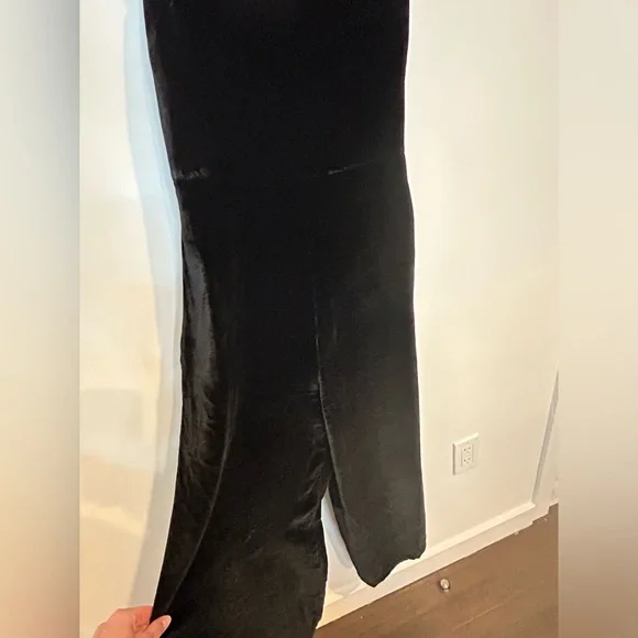 MADEWELL Crushed Velvet Black Jumpsuit, Size 00 - Picture 11 of 13